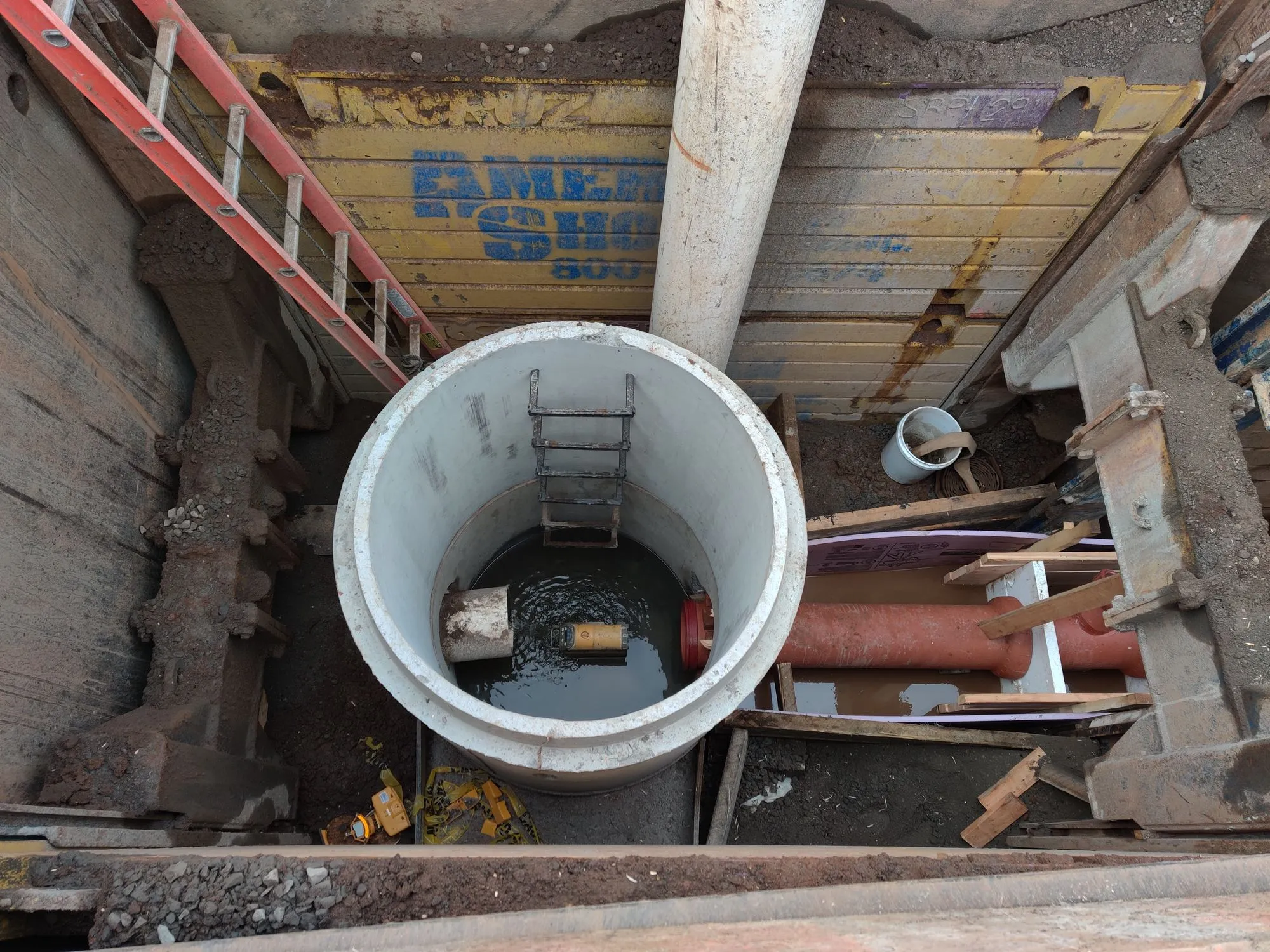 Storm sewer installation along a residential street in coastal Staten Island