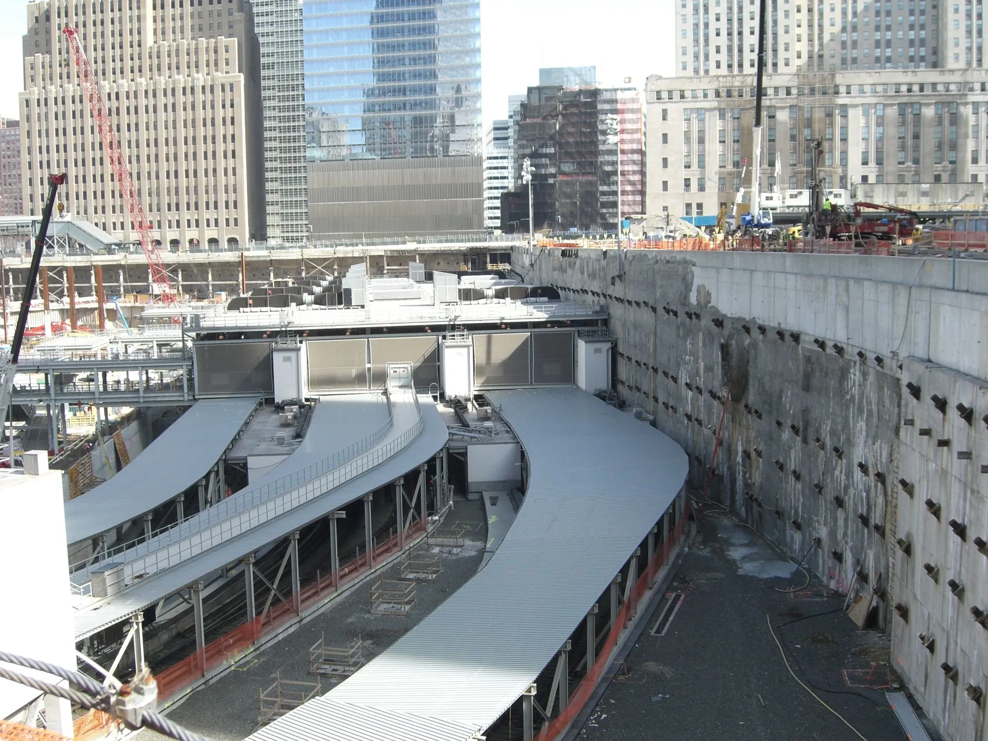 White steel ribs of the World Trade Center Oculus transit hub in Lower Manhattan